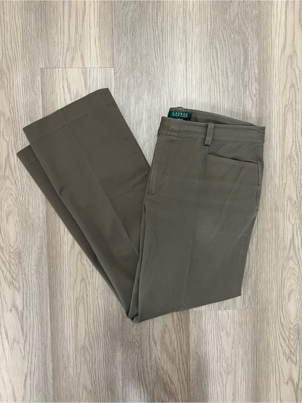 Lauren Ralph Lauren Adelle Brown Stretch Bootcut Pants Size 14
